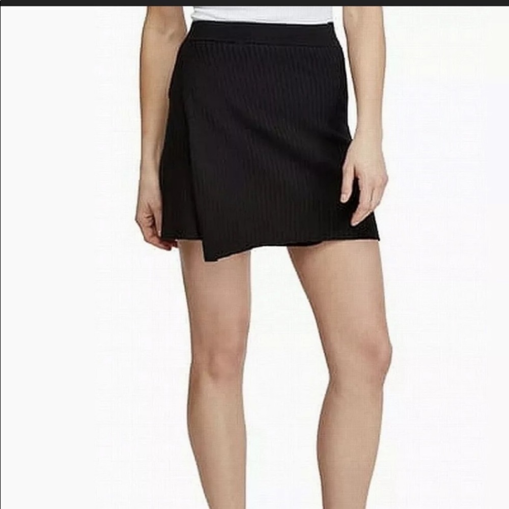 FREE PEOPLE FAUX WRAP RIBBED SKIRT